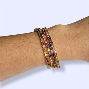 Multicolor Gemstone Tennis Bracelet